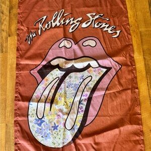 Rolling Stones Tongue Logo Fabric Wall Hanging Banner 48x32 Rock Decor